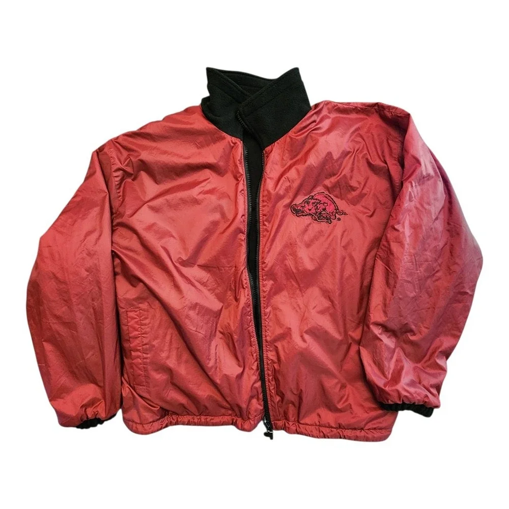 Vintage Pro Player Men Full Zip Reversible Fleece Jacket Arkansas Razorbacks XL